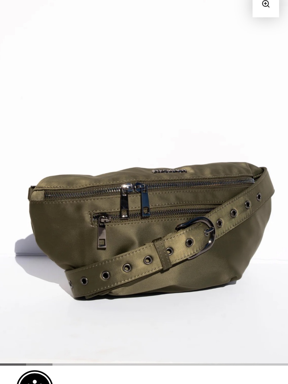 Rocknot Max Olive Green Crossbody Bum Bag with Rhinestone EncrustedStrap - Picture 3 of 9